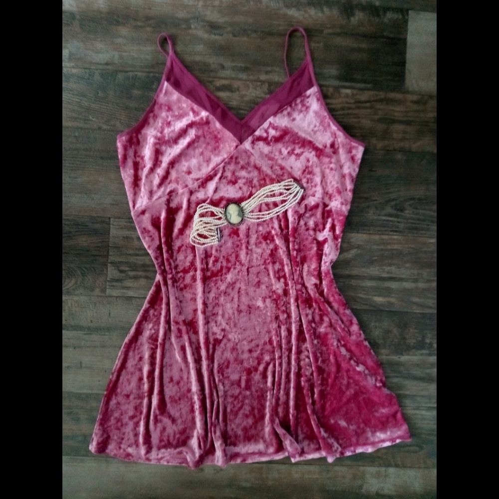 NWT  Mauve Pink Velvet Chemise Dress XL